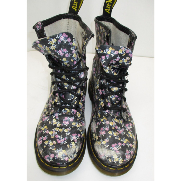 Dr. Doc Martens 1460 floral boots Style 11821 -WORN SPOTS- Ladies SIZE 7 - Picture 7 of 12